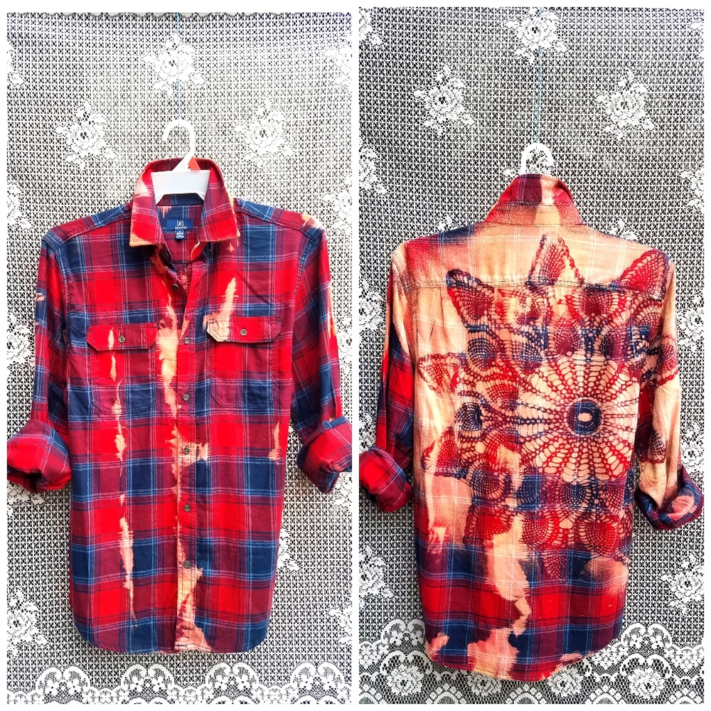 Bleach Distressed Flannel